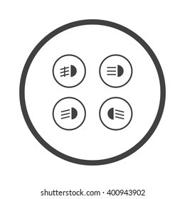 Indicator lights on the car dashboard Icon JPG