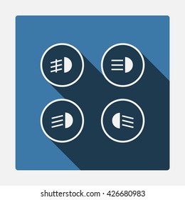 Indicator lights on the car dashboard Icon