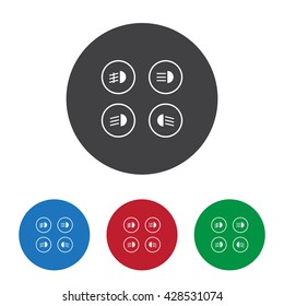 Indicator lights on the car dashboard Icon