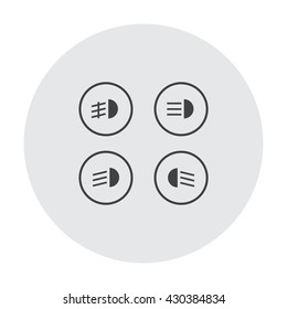 Indicator lights on the car dashboard Icon