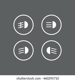 Indicator lights on the car dashboard Icon, vector, icon flat
