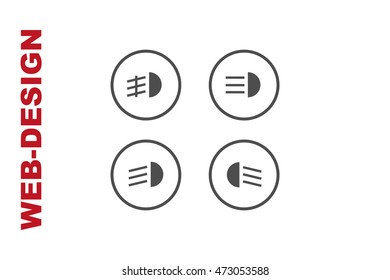 Indicator lights on the car dashboard Icon Vector, author portfolio web-design