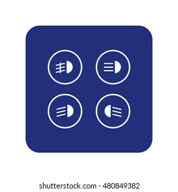 Indicator lights on the car dashboard Icon Vector
