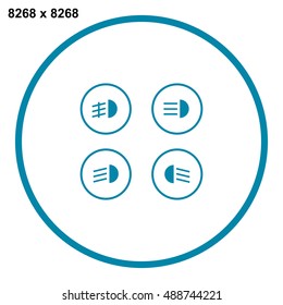 Indicator lights on the car dashboard Icon Vector