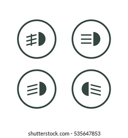 Indicator lights on the car dashboard Icon Vector flat design style