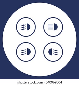 Indicator lights on the car dashboard Icon Vector flat design style