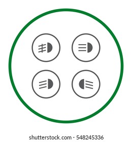 Indicator lights on the car dashboard Icon Vector flat design style