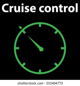 Indicator lights on the car dashboard, cruise control icon vector design EPS 10. DTC code error. Car pictograms. Single flat icon on black background. 