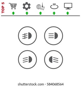 Indicator lights on the car dashboard Icon Vector flat design style