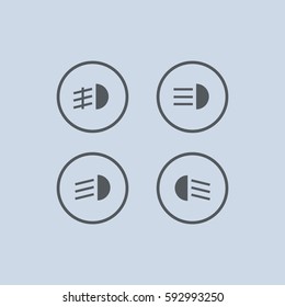 Indicator lights on the car dashboard Icon Vector flat design style