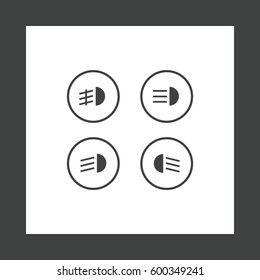 Indicator lights on the car dashboard Icon Vector flat design style