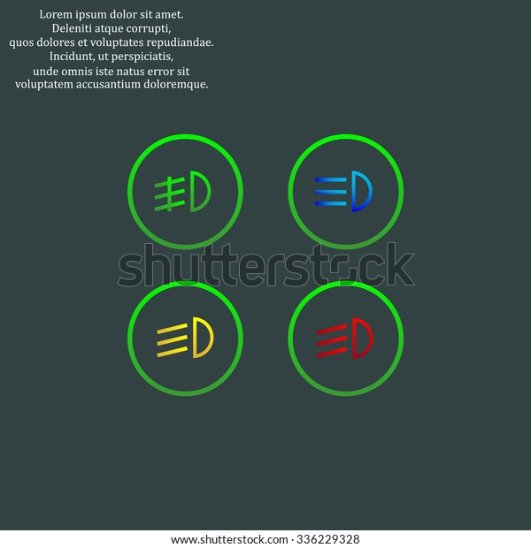 indicator lights on car dashboard dipped stock vector royalty free 336229328 https www shutterstock com image vector indicator lights on car dashboard dipped 336229328