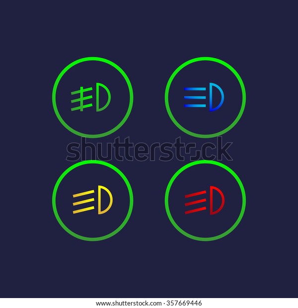 Indicator lights on the car\
dashboard