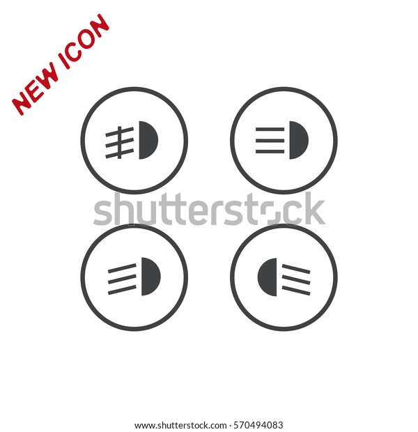 Indicator lights on the car dashboard Icon Vector\
flat design style