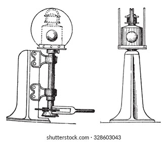 Indicator needle in England, vintage engraved illustration. Industrial encyclopedia E.-O. Lami - 1875.
