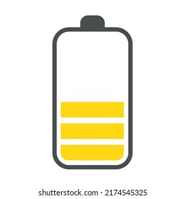 Indicator of power loading isolated vector illustration. Phone battery charge status flat symbol. Smartphone UI symbol