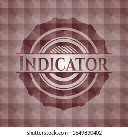 Indicator red badge with geometric background. Seamless.