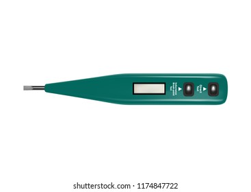 An indicator screwdriver in a vector on a white background.Screwdriver indicator with display in the vector.