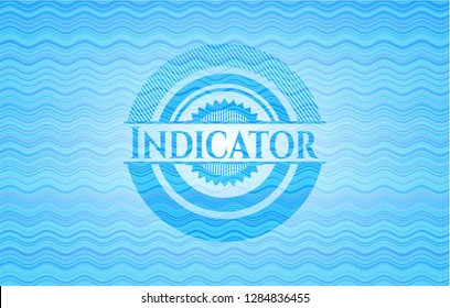 Indicator sky blue water wave emblem background.