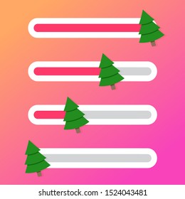 Indicator slider celebration christmas and new year. Vector button gradient social slider illustration