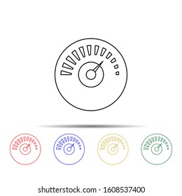 indicators by the arrow multi color style icon. Simple thin line, outline vector of measure icons for ui and ux, website or mobile application