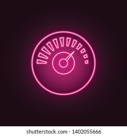 indicators by the arrow neon icon. Elements of Measure set. Simple icon for websites, web design, mobile app, info graphics