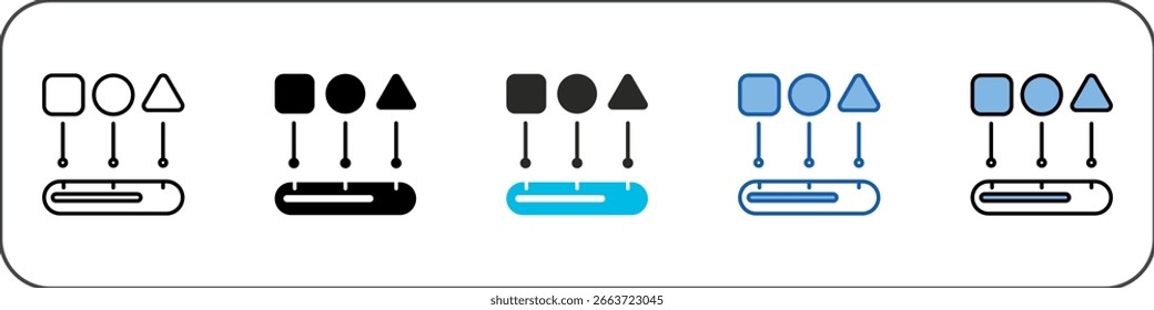 Ilustración multiestilo del paquete del icono de los indicadores