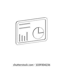 indicators on the tablet screen in the diagram icon. Detailed icon of head hunting and employee icon. Premium quality graphic design. One of the collection icon for websites on white background