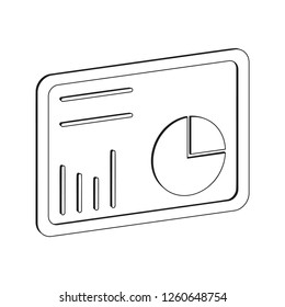 indicators on the tablet screen in the diagram icon. Element of HR & Heat hunting for mobile concept and web apps icon. Thin line icon for website design and development