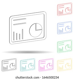 indicators on the tablet screen in the diagram multi color style icon. Simple glyph, flat vector of hr and heat hunting icons for ui and ux, website or mobile application