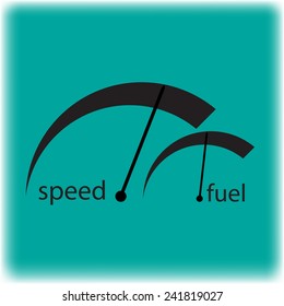 Indicators of speed and fuel