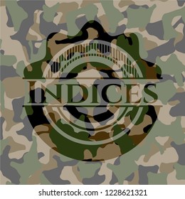 Indices camouflaged emblem
