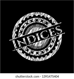 Indices chalk emblem. Vector Illustration. Detailed.