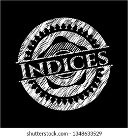 Indices with chalkboard texture