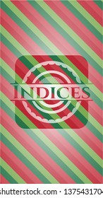 Indices christmas badge.