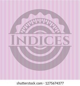 Indices realistic pink emblem
