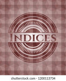  Indices red geometric pattern emblem. Seamless.