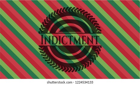 Indictment christmas emblem background.