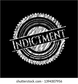 Indictment written on a blackboard. Vector Illustration. Detailed.