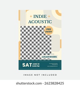 Pôster de Evento de Música Moderna Indie Acoustic Flyer Template