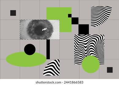 Indie Aesthetic Trippy Wave Pattern and eye, Retro Psychedelic Wavy Background