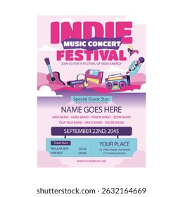 Design de modelo de cartaz de folheto de festival Indie