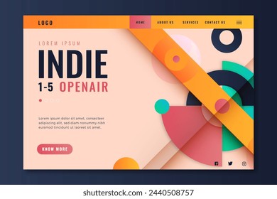 Indie landing page vector design in eps 10