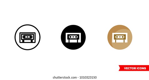 Indie music genre icon of 3 types: color, black and white, outline. Isolated vector sign symbol.