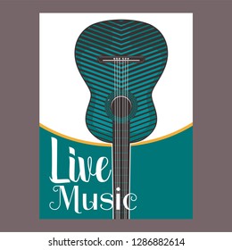 Indie musician concert show poster with acoustic guitar vector illustration - Vector