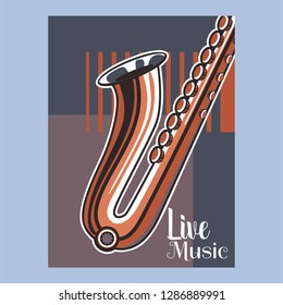 Indie musician concert show poster with acoustic guitar vector illustration - Vector