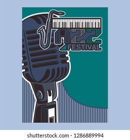 Indie musician concert show poster with acoustic guitar vector illustration - Vector