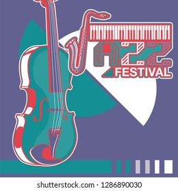 Indie musician concert show poster with acoustic guitar vector illustration - Vector