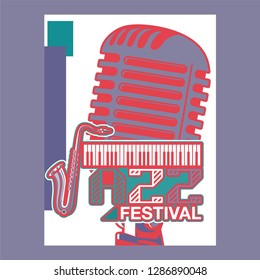 Indie musician concert show poster with acoustic guitar vector illustration - Vector