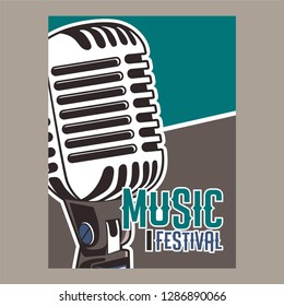 Indie musician concert show poster with acoustic guitar vector illustration - Vector